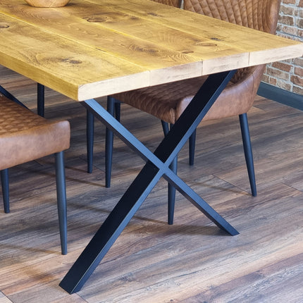 Rustic Dining Table Metal LEGS Industrial Rustic Wood Handmade Table Cotswold