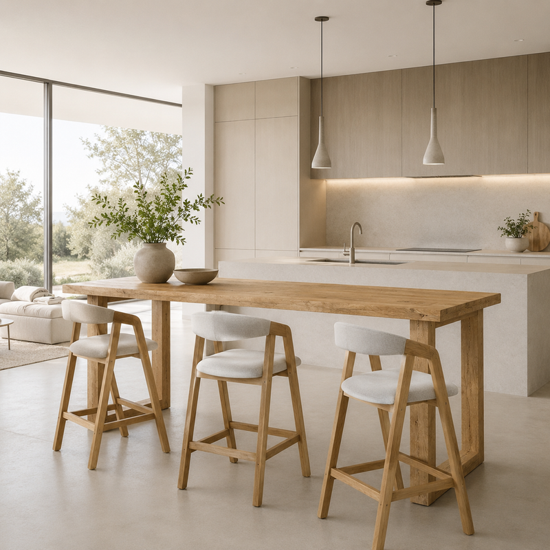 Brigg Straight Edge Breakfast Bar Square Wooden Legs
