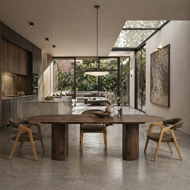 Wark Solid Oak Dining Table with Wooden Legs