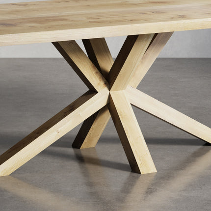 Sotby Oak Modern Dining Table Star Wooden Base