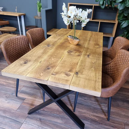Rustic Dining Table Metal LEGS Industrial Rustic Wood Handmade Table Cotswold