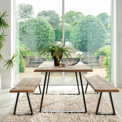 Rustic Extendable Dining Table Handmade Solid Wood