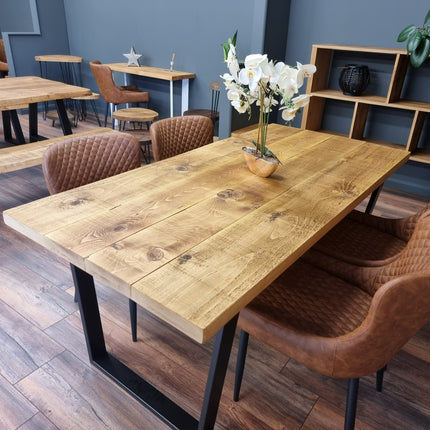 Rustic Dining Table Metal LEGS Industrial Rustic Wood Handmade Table Cotswold