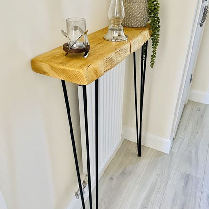 Rustic Console Table With Hairpin Legs 19cm Depth