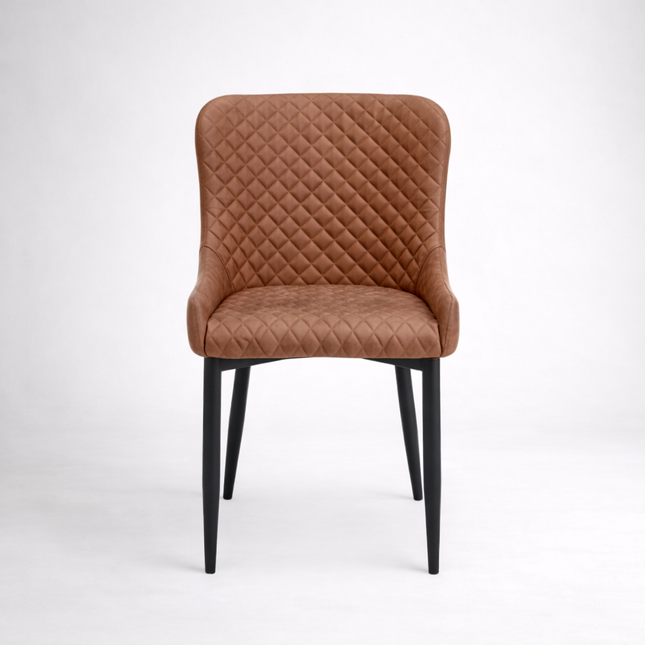 Yarm Dining Chairs, Tan Faux Leather