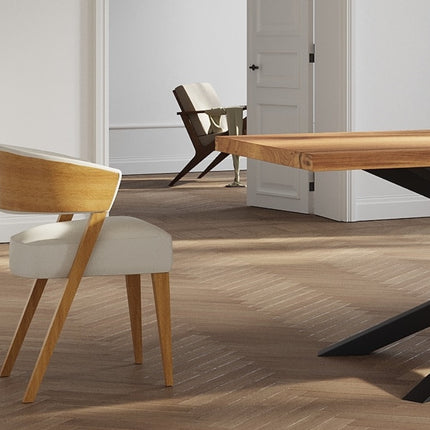 Solid Oak Dining Table with Spider Steel Base – DURABLE HARDWOOD CLAR 082