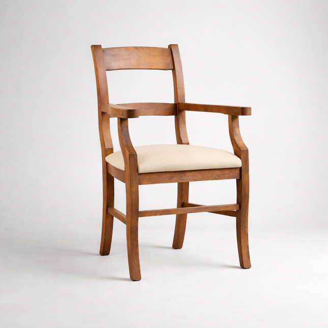 Octon Wooden Dining Armchair Solid Wood Upholstered