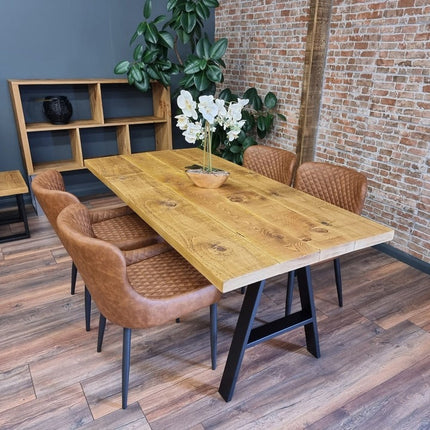 Barton Rustic Dining Table  Industrial Rustic Wood Steel Legs Cotswold