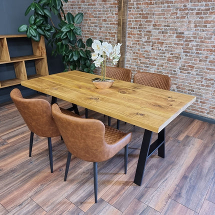 Rustic Dining Table Metal LEGS Industrial Rustic Wood Handmade Table Cotswold