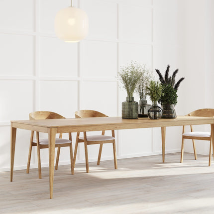 Solid Oak Dining Table with Wooden Legs 0102