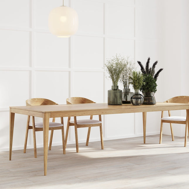 Solid Oak Dining Table with Wooden Legs 0102