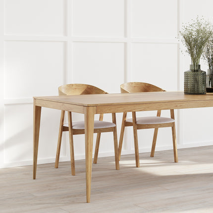 Solid Oak Dining Table with Wooden Legs 0102