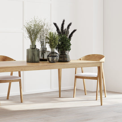 Solid Oak Dining Table with Wooden Legs 0102