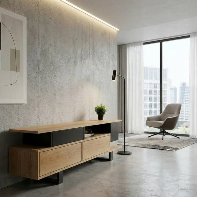 Oak loft TV cabinet Gosberton