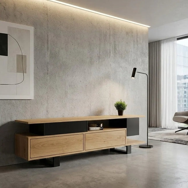 Oak loft TV cabinet Gosberton