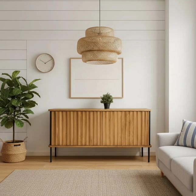Oak chest of drawers in the loft style Metheringham