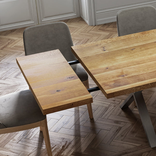 Extendable Solid Oak Dining Table Clar XF Legs 088