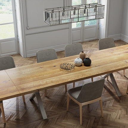 Solid Oak Dining Table XF Steel Legs 077