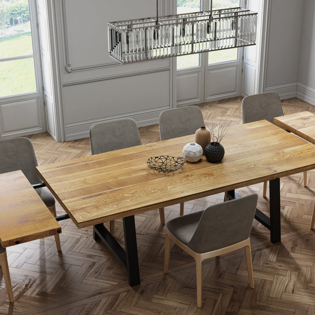 Extendable Solid Oak Dining Table Clar AF Legs 085