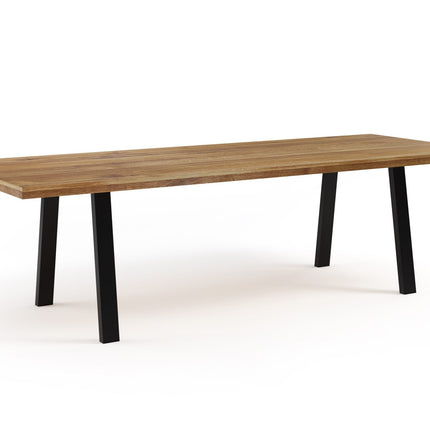 Solid Oak Dining Table PIN Steel Legs CLAR 078