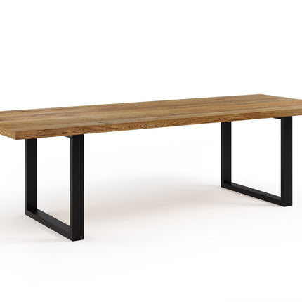 Solid Oak Dining Table SQ Steel Legs CLAR 075
