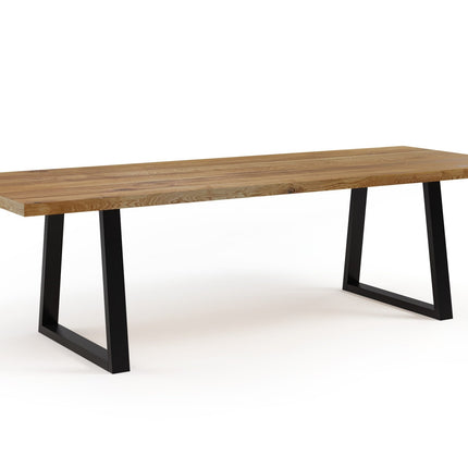 Solid Oak Dining Table TP Steel Legs CLAR 073