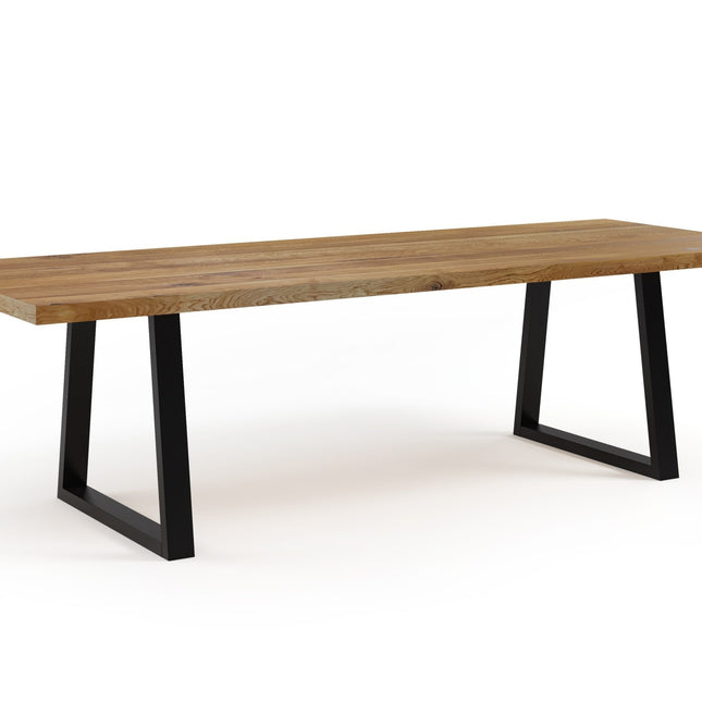 Solid Oak Dining Table TP Steel Legs CLAR 073