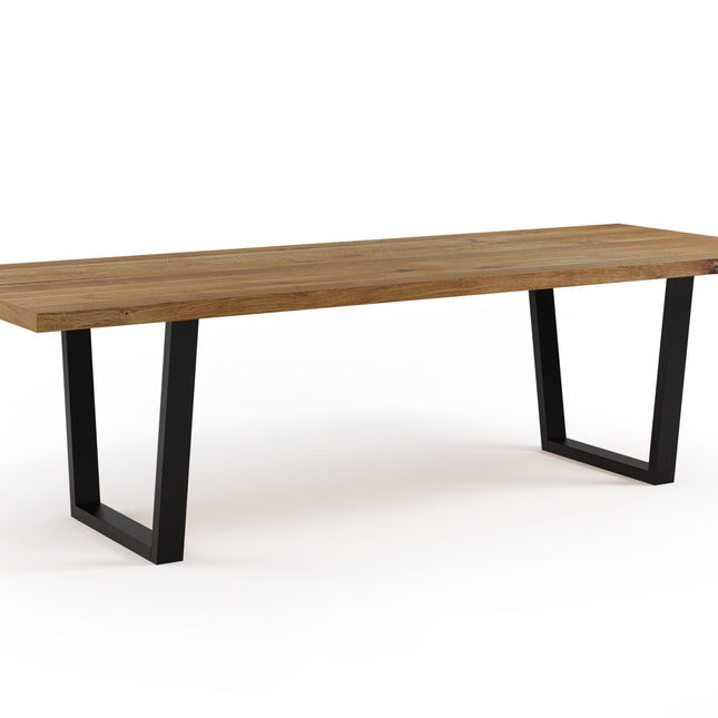 Solid Oak Dining Table VF Steel Legs CLAR 074