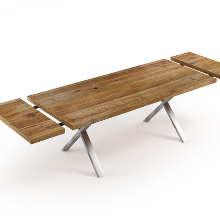 Extendable Solid Oak Dining Table Clar XF Legs 088