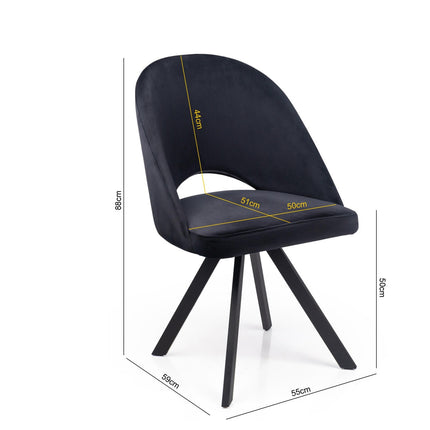 Dining chair Ajay with metal legs