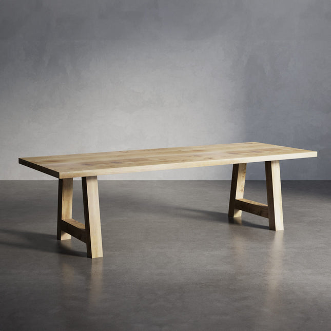 Solid Oak Dining Table with AF Frame Wooden Legs – DURABLE HARDWOOD CLAR 021
