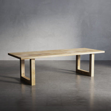 Solid Oak Dining Table with Square Frame Wooden Legs – DURABLE HARDWOOD CLAR 022