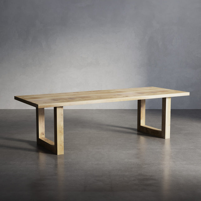 Solid Oak Dining Table with Square Frame Wooden Legs – DURABLE HARDWOOD CLAR 022