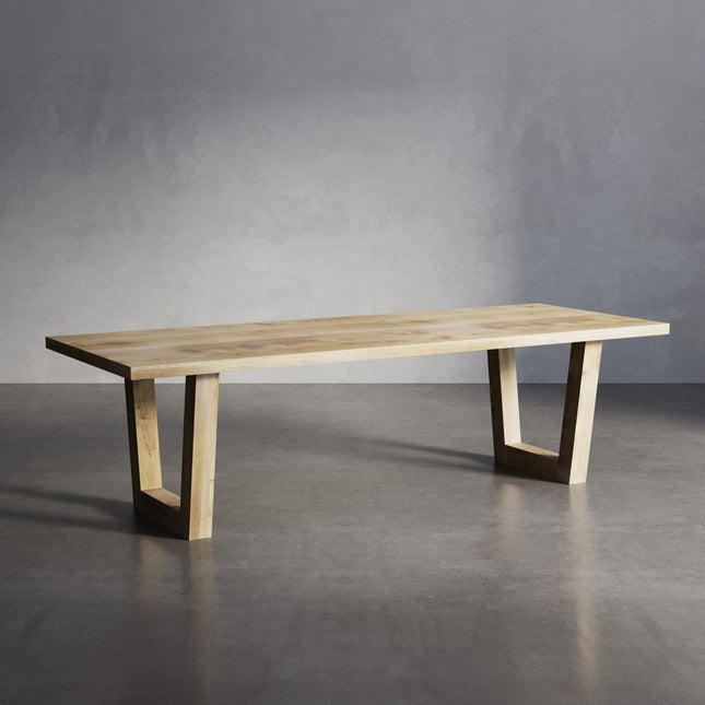 Solid Oak Dining Table with VF Frame Wooden Legs – DURABLE HARDWOOD CLAR 025