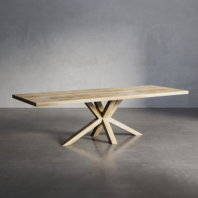 Solid Oak Dining Table with Star Wooden Legs – DURABLE HARDWOOD CLAR 023