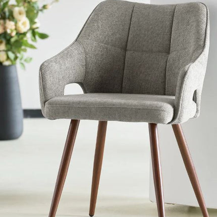 Set of 2 Linen Dining Chairs Croft