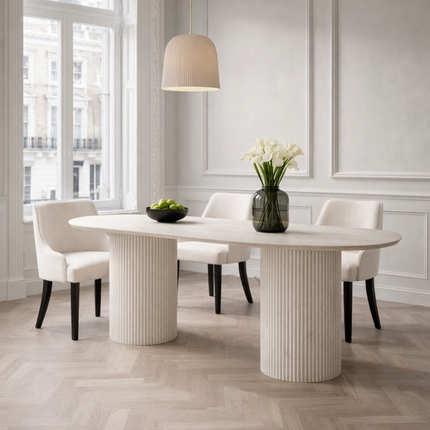 Moulton Oak Dining Table Steel Base