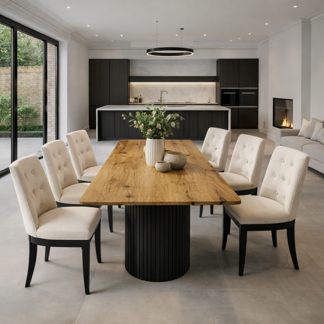 Aswick Oak Dining Table Wooden Base