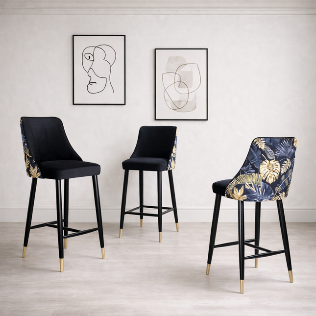 Bar Stools Natally with black metal base