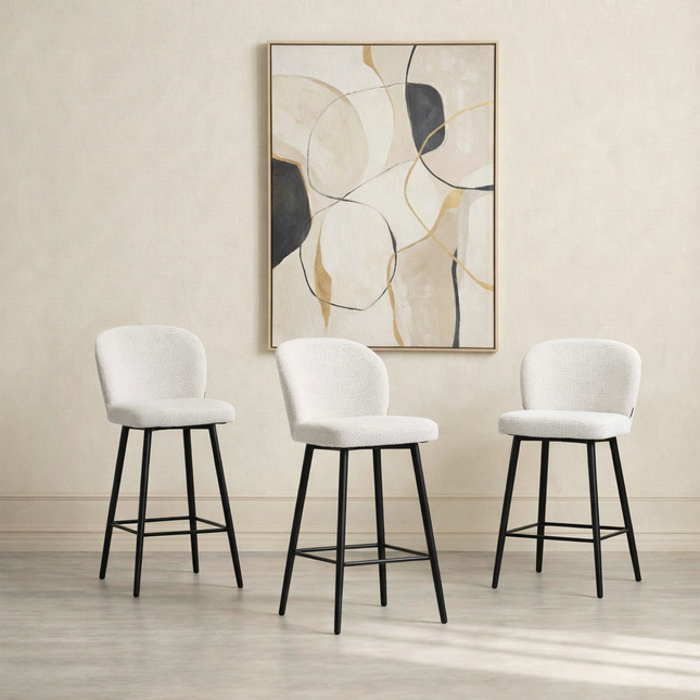 Bar Stools Cleo with black metal base