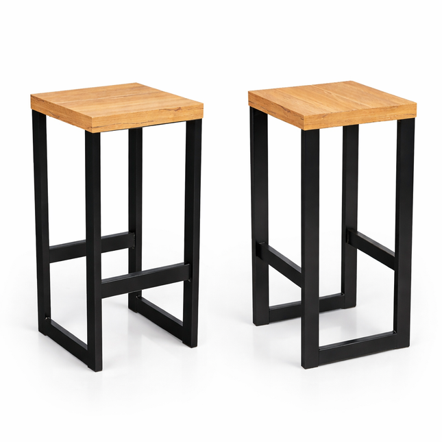 Ines Bar Stool with black metal legs