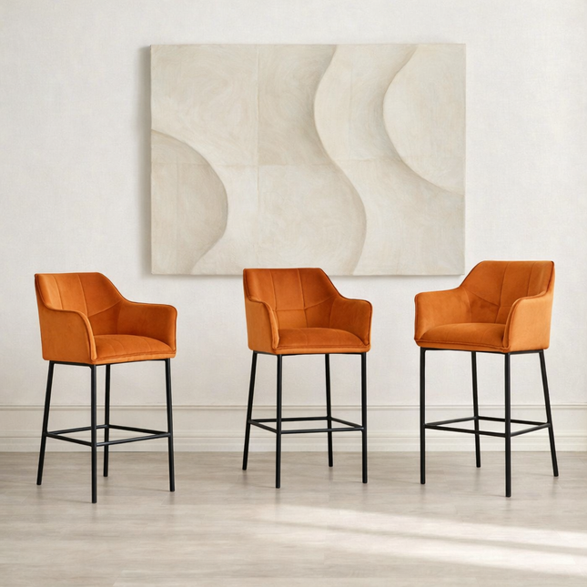 Bar Stools Boston with black metal base