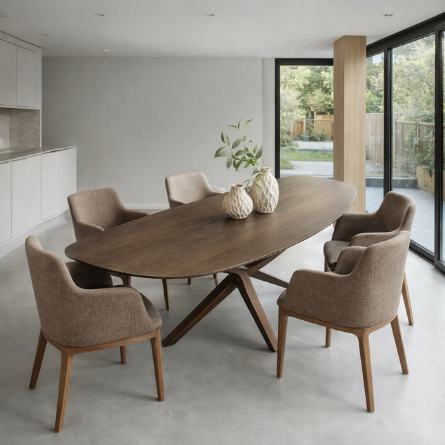 Solid Oak Dining Table with Wooden Legs CLAR 0108