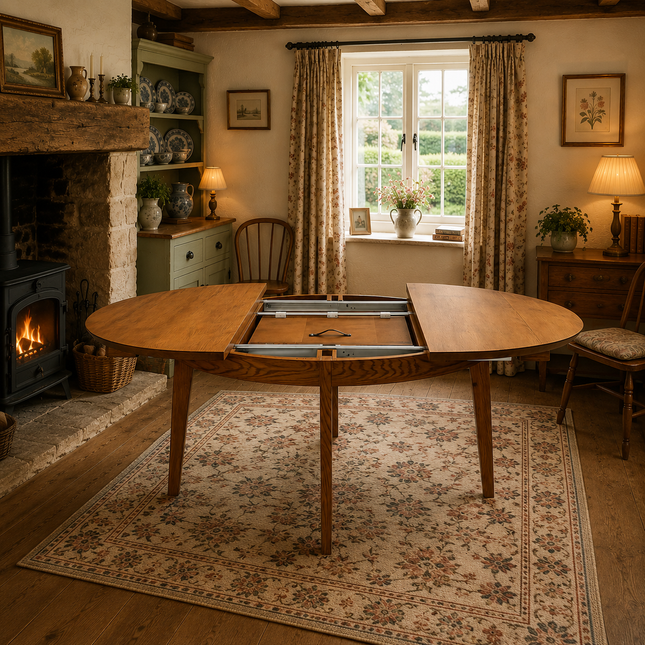 Oak Extendable Round Dining Table Bury