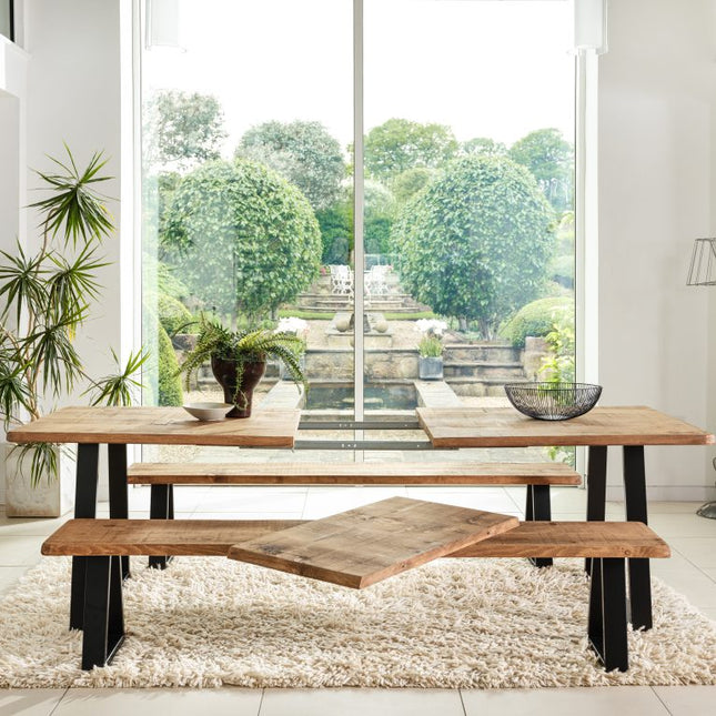 Rustic Extendable Dining Table Handmade Solid Wood