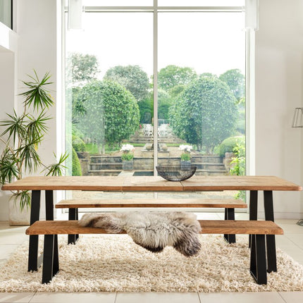 Rustic Extendable Dining Table Handmade Solid Wood