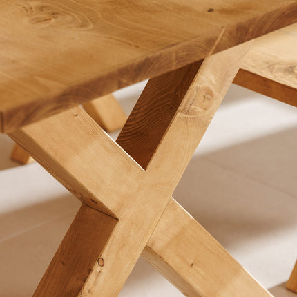 Industrial Rustic Wood X Legs Bench