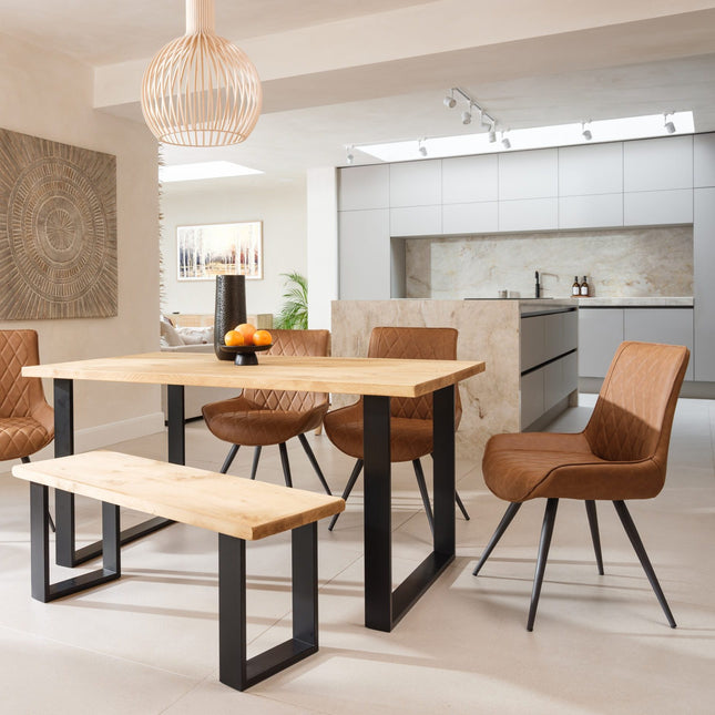 John Lewis Calia Style Industrial Reclaimed Dining Table Square Steel Legs Cotswold