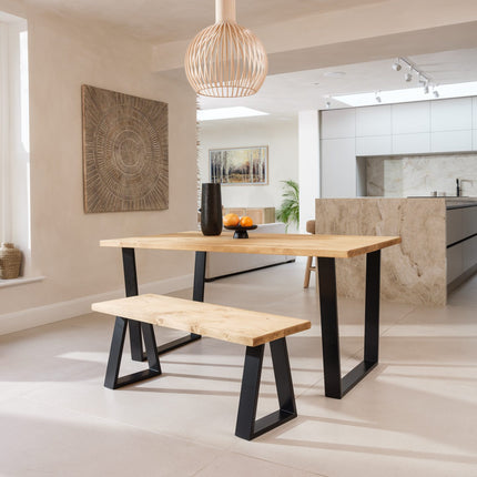 John Lewis Calia Style Industrial Reclaimed Dining Table V Frame Steel Legs Cotswold