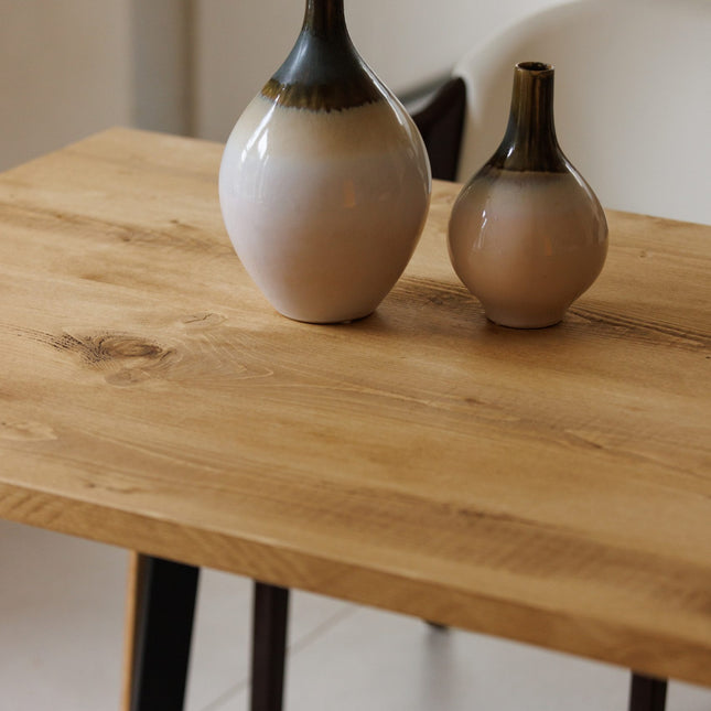 John Lewis Calia Style Industrial Reclaimed Dining Table Wooden/Steel Legs Black